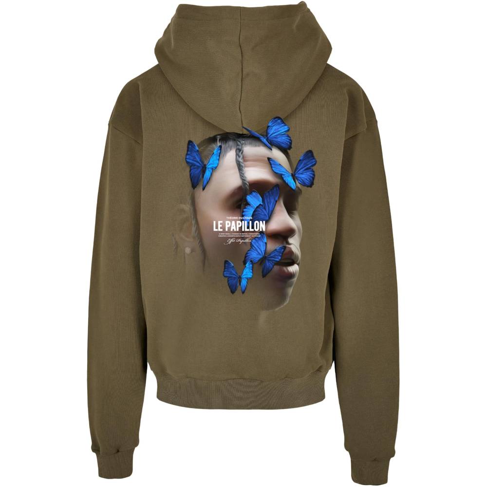 Mister Tee - Le Papillon Heavy Oversize Hoodie - Olive green